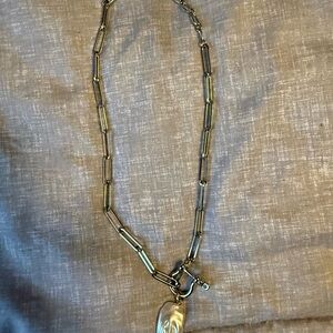 Gold and Silver Chain Necklace with Pendant